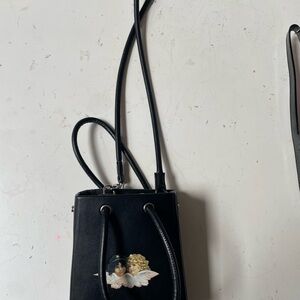 Black Angel Print Women's Bag